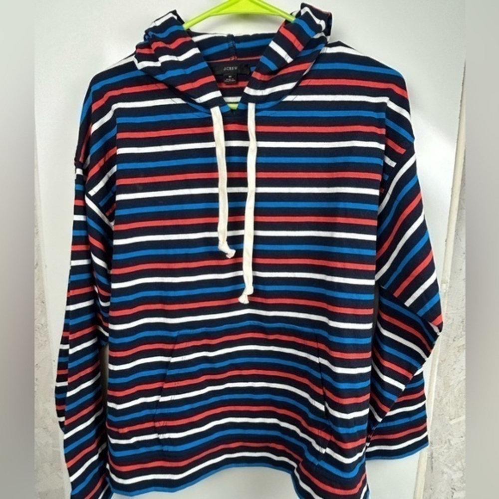 J.Crew Wide Sleeve Hoodie In‎ Striped Mariner Cloth